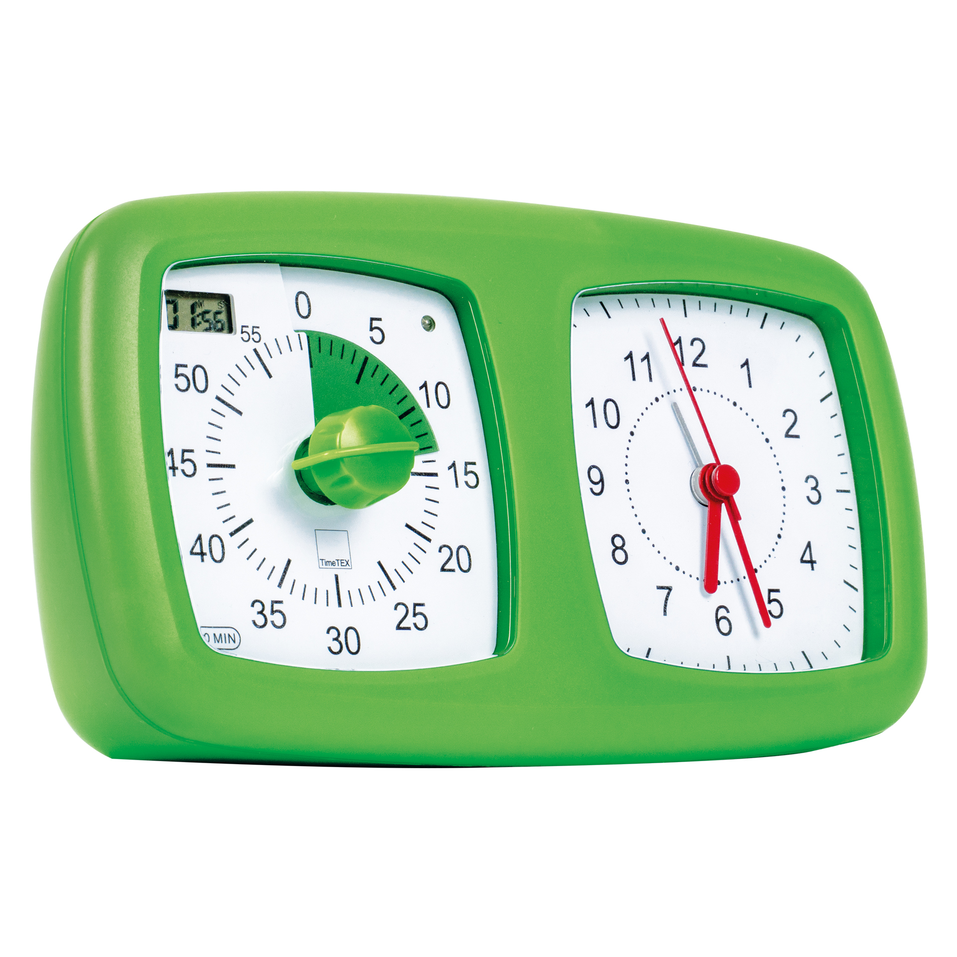 TimeTEX Zeitdauer-Uhr "lautlos" 4in1, grün, 18x10 cm