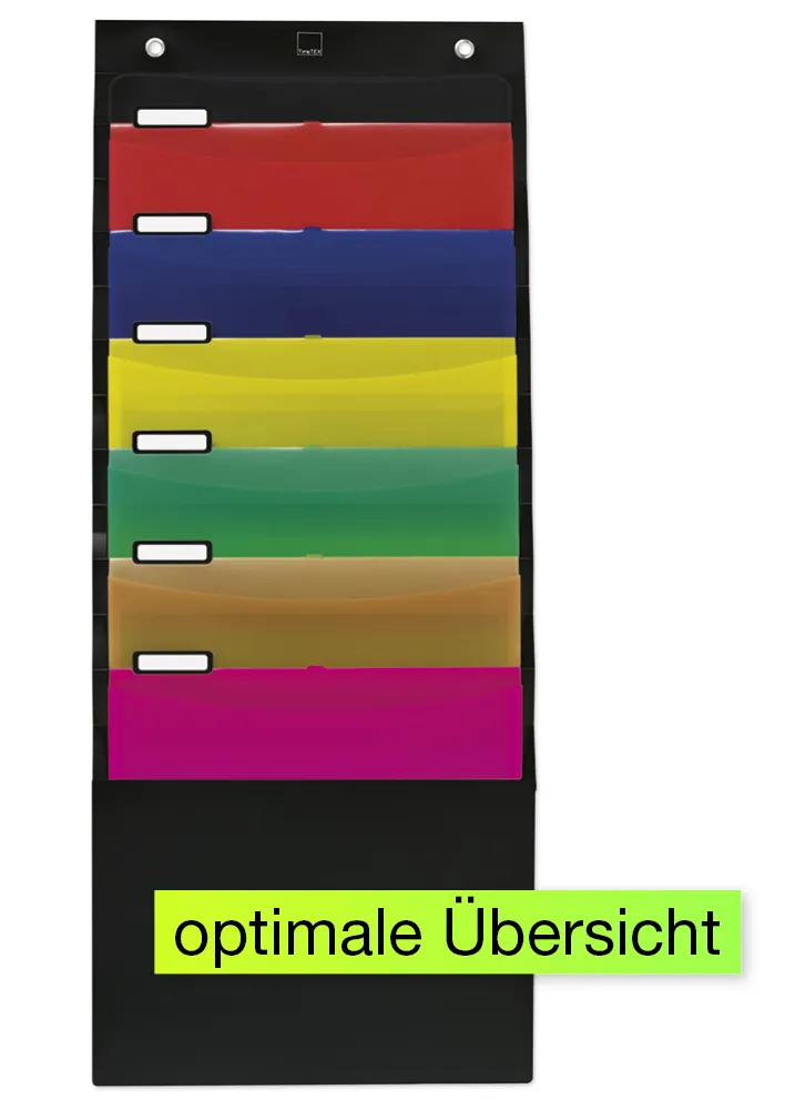 Hänge-Orga-Mappe für A4, 6 Fächer, schwarz
