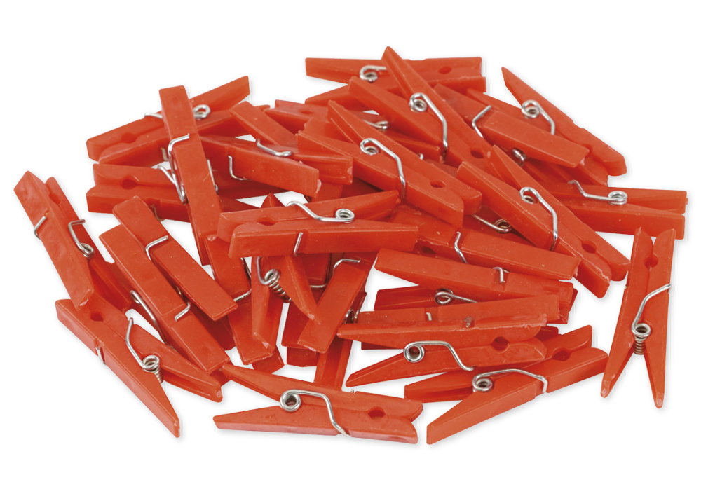 Kunststoff-Klammern 35 mm (für Markierungen), 50 Stück Kunststoff-Klammern 35 mm (für Markierungen), 50 Stück