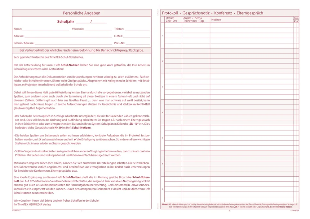TimeTEX Heft Notizen A5 