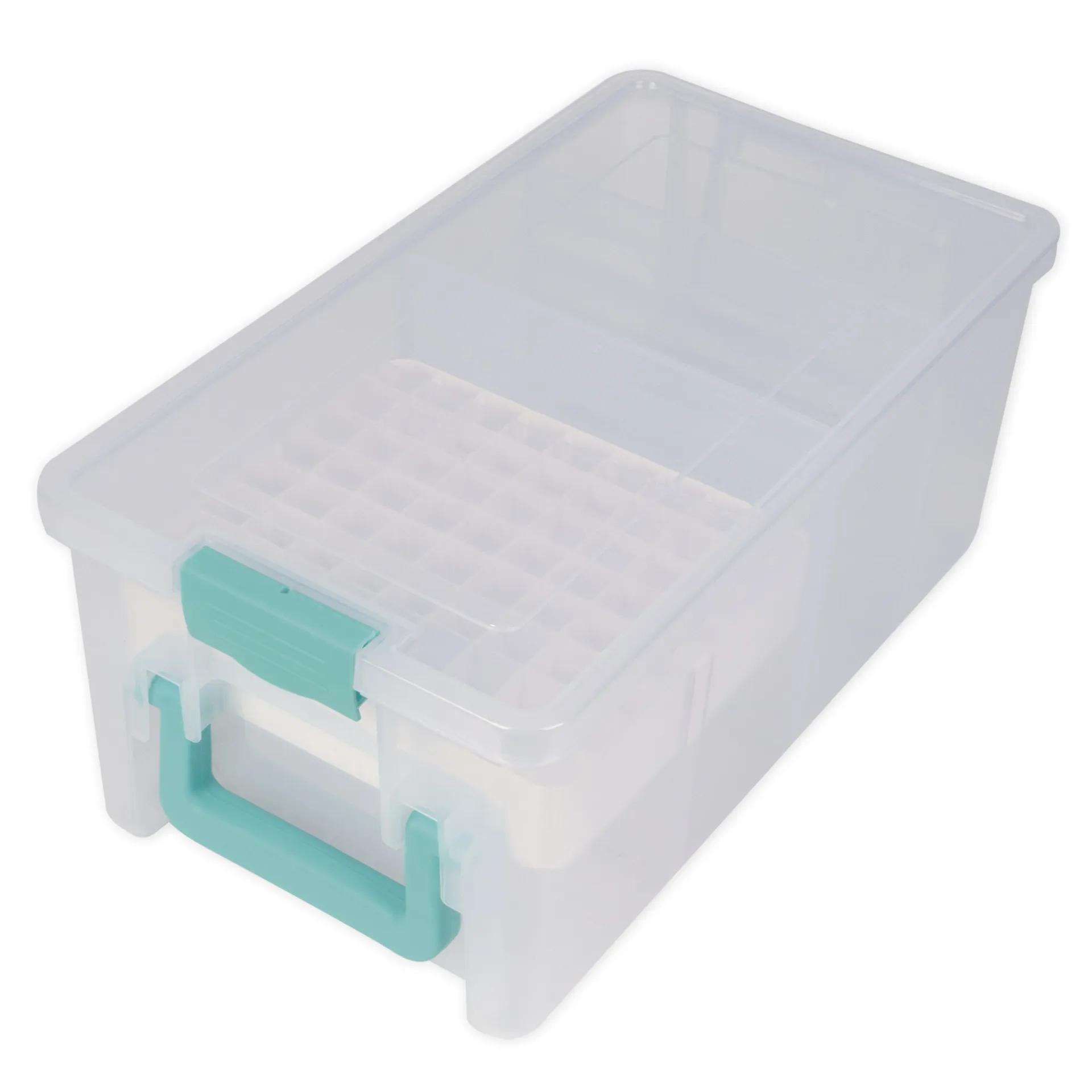 TimeTEX Klappdeckel-Box mit Stifte-Einsatz, transparent