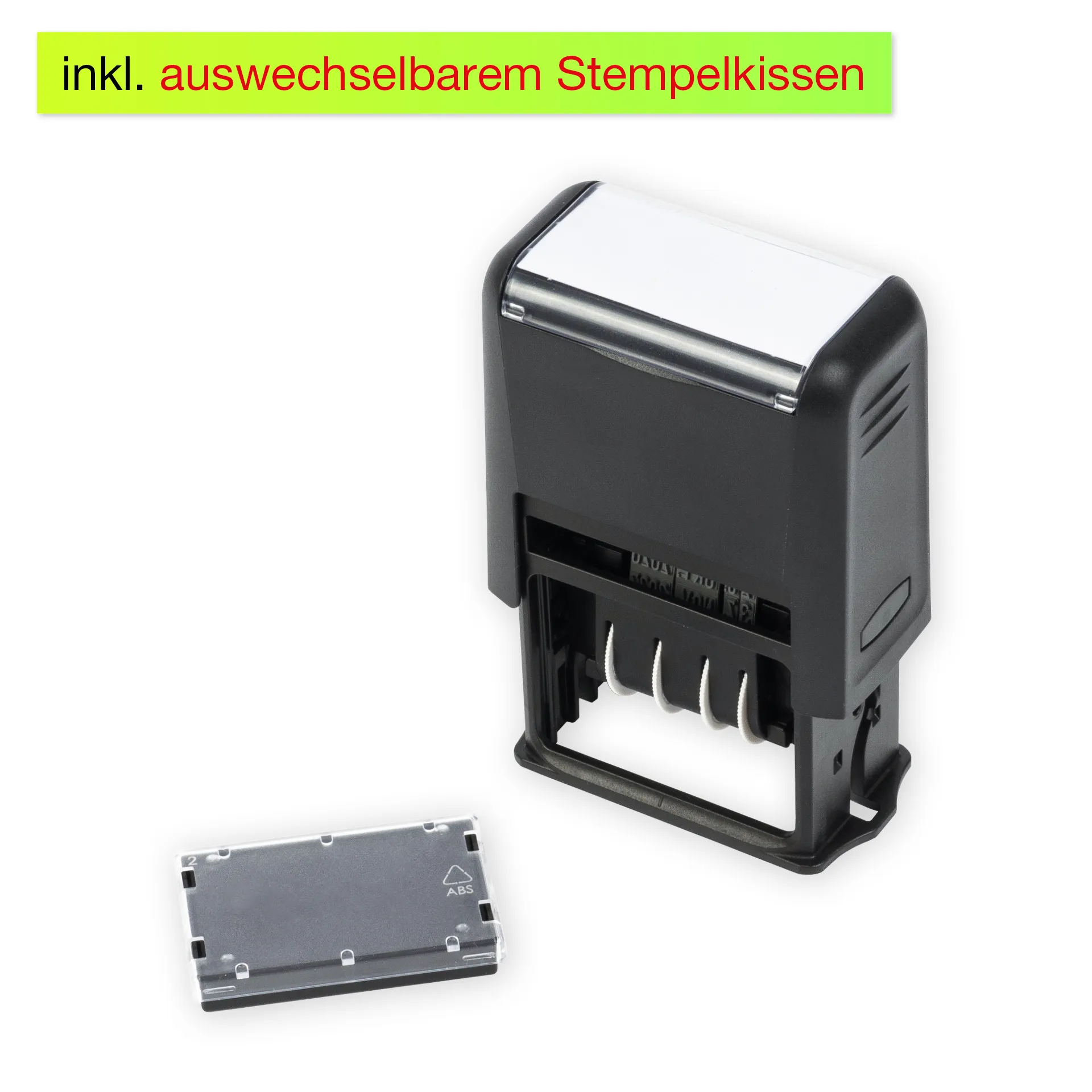 Datums-Stempel "medium", selbstfärbend, schwarz