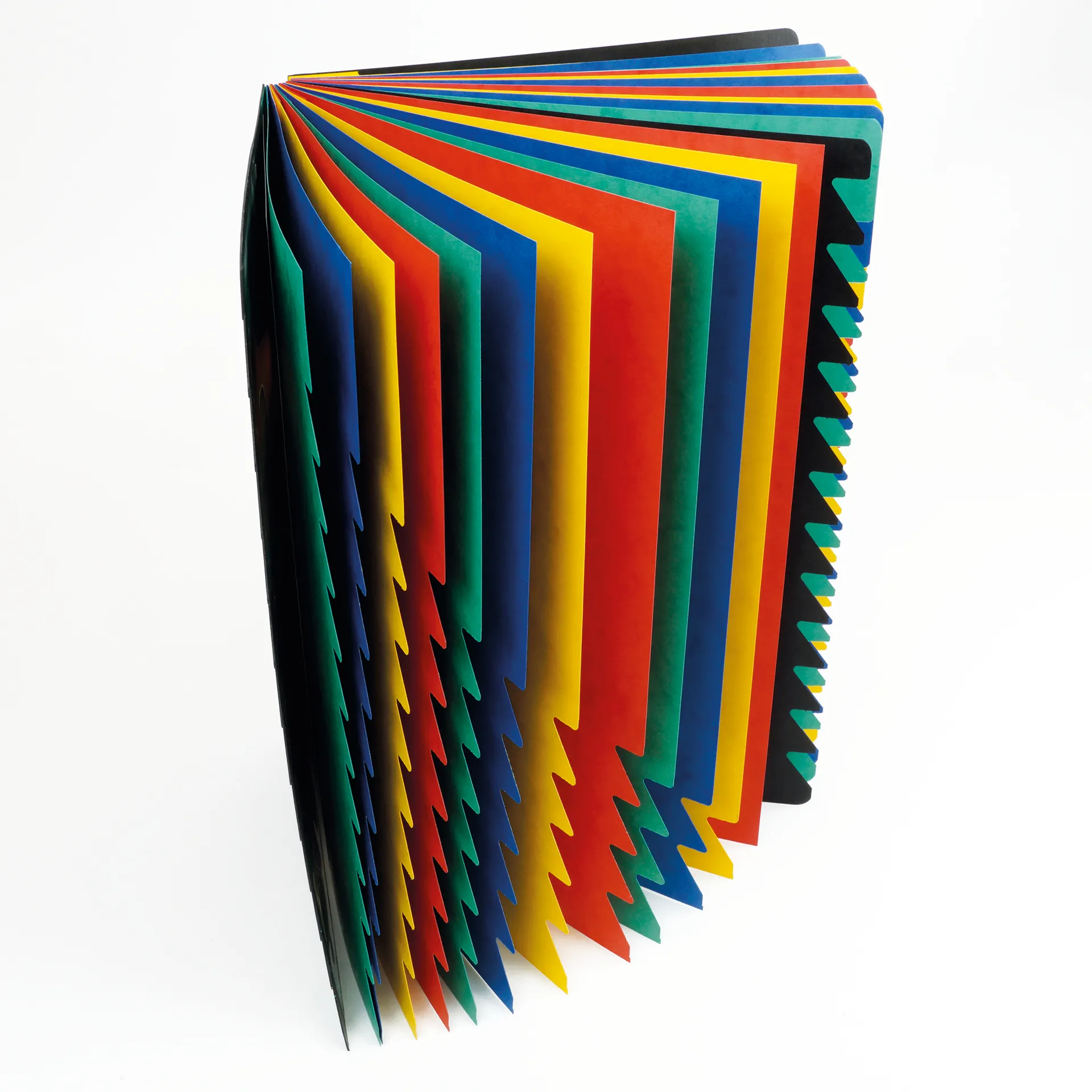 Tisch-Fächermappe 1-12 aus Pappe A4, farbig mit Verschlussgummi