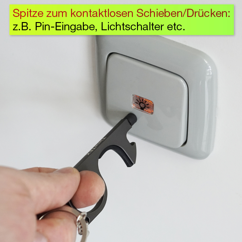 Hygiene-Haken mit Beschichtung und Schlüsselring, schwarz