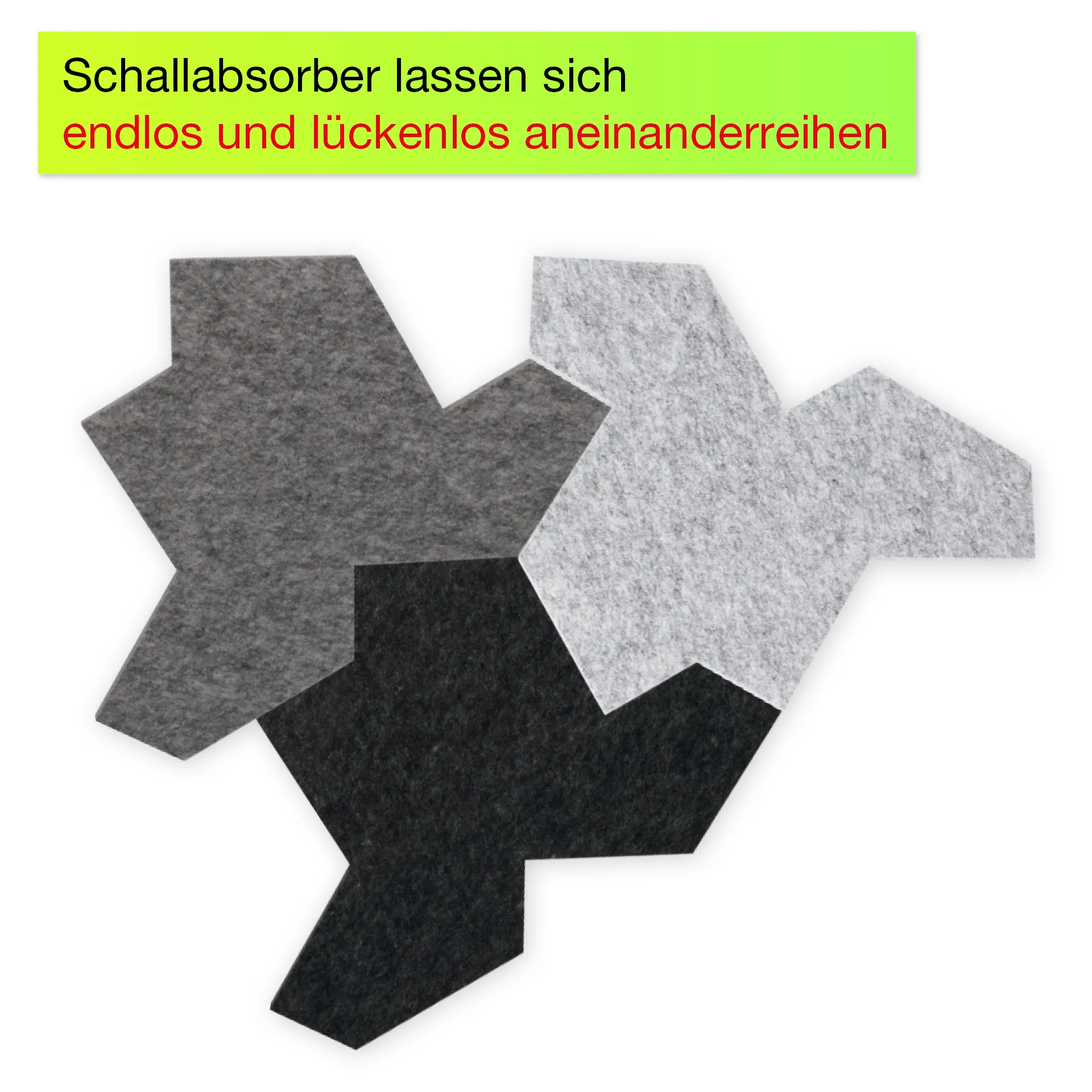 Schallabsorber "EinStein" 3 Grautöne, 12 Stück