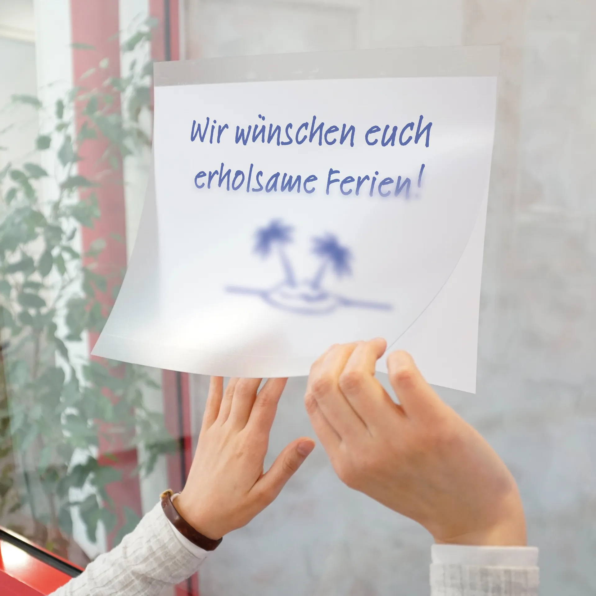 TimeTEX Aushang-Einstecktaschen A4 quer, selbsthaftend, 2 Stück