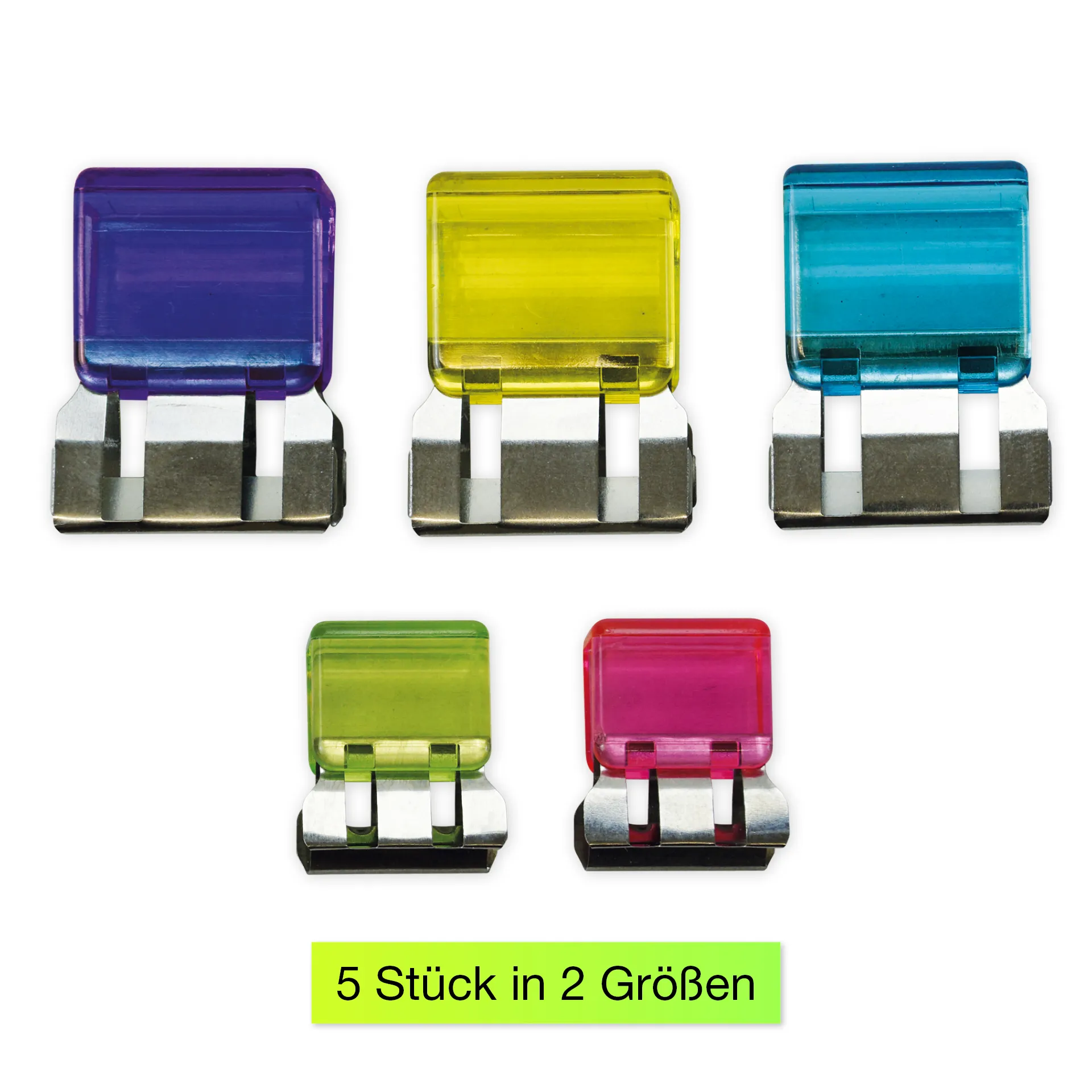 Set Papierstapel-Krallen transparent, 5-tlg.