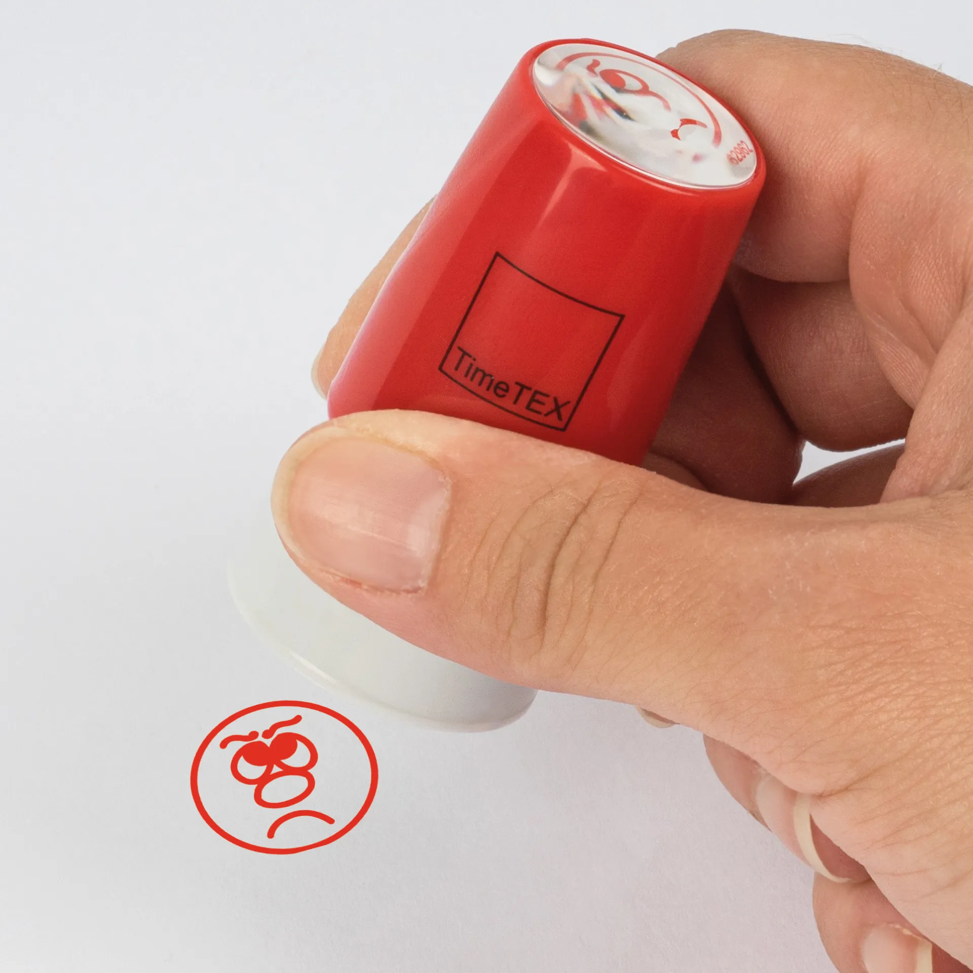 Siebdruck-Stempel "Perpetuum", "Gesicht traurig"