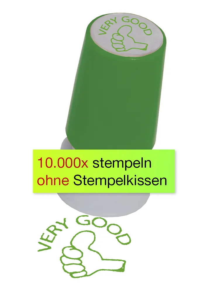 Siebdruck-Stempel "Perpetuum", "Very good"