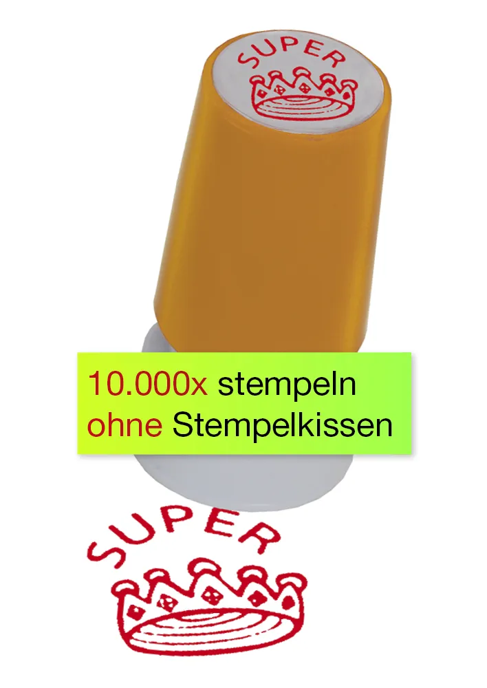 Siebdruck-Stempel "Perpetuum", "Krone super"