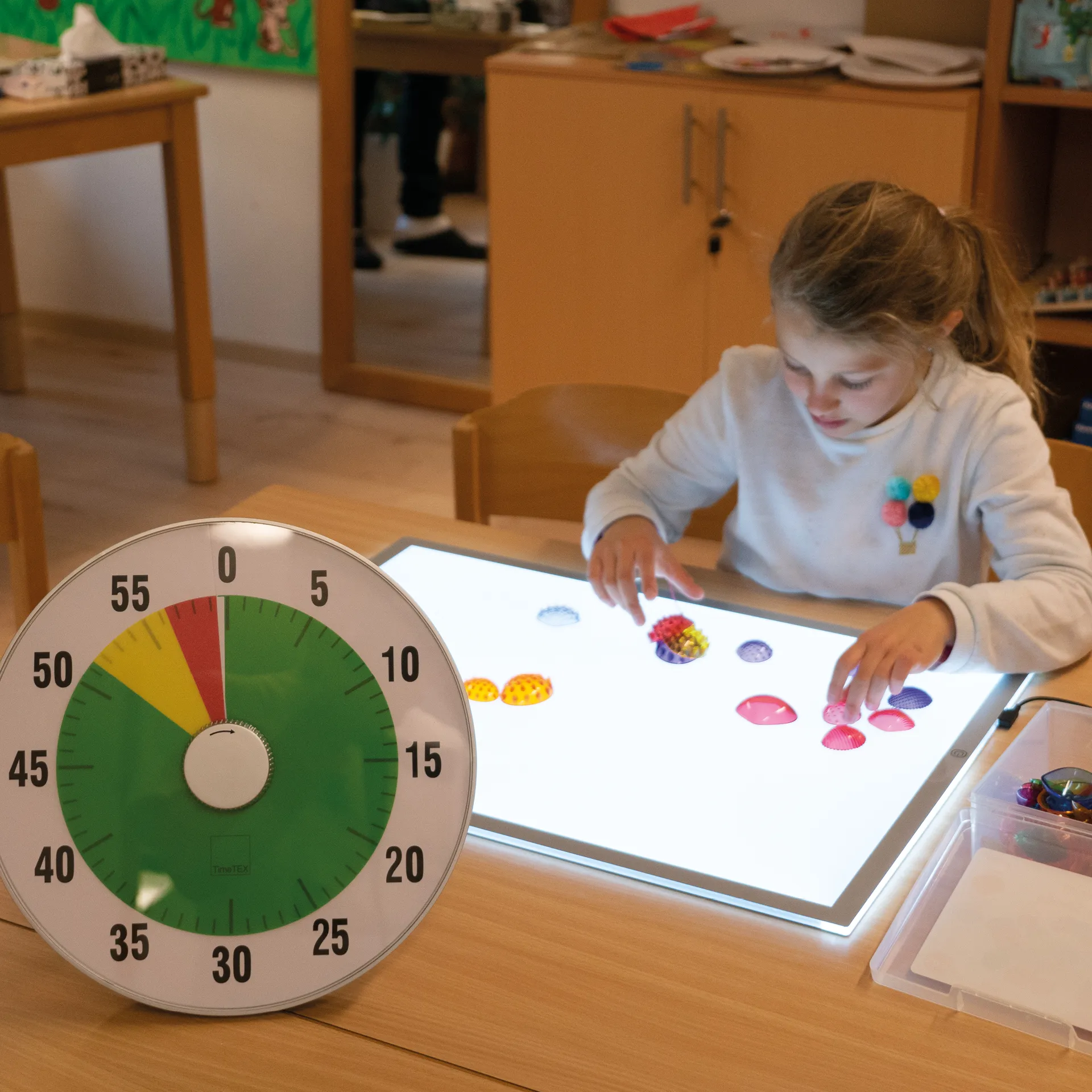 TimeTEX Zeitdauer-Uhr "lautlos" XL, 32 cm ø mit Ampelscheibe