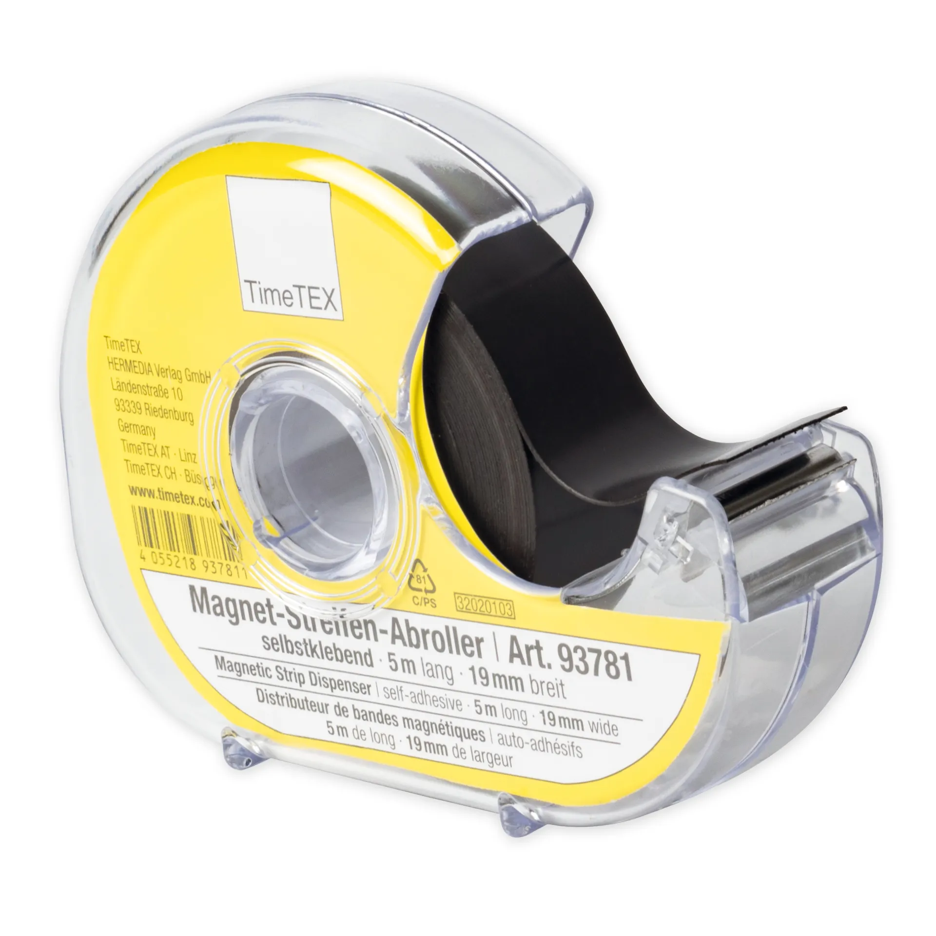 Magnet-Streifen-Abroller, selbstklebend, 19 mm, 5 m
