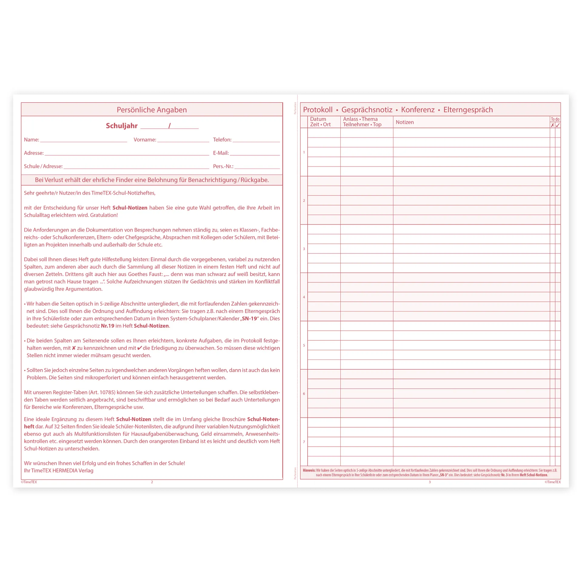 TimeTEX Heft Notizen A5 