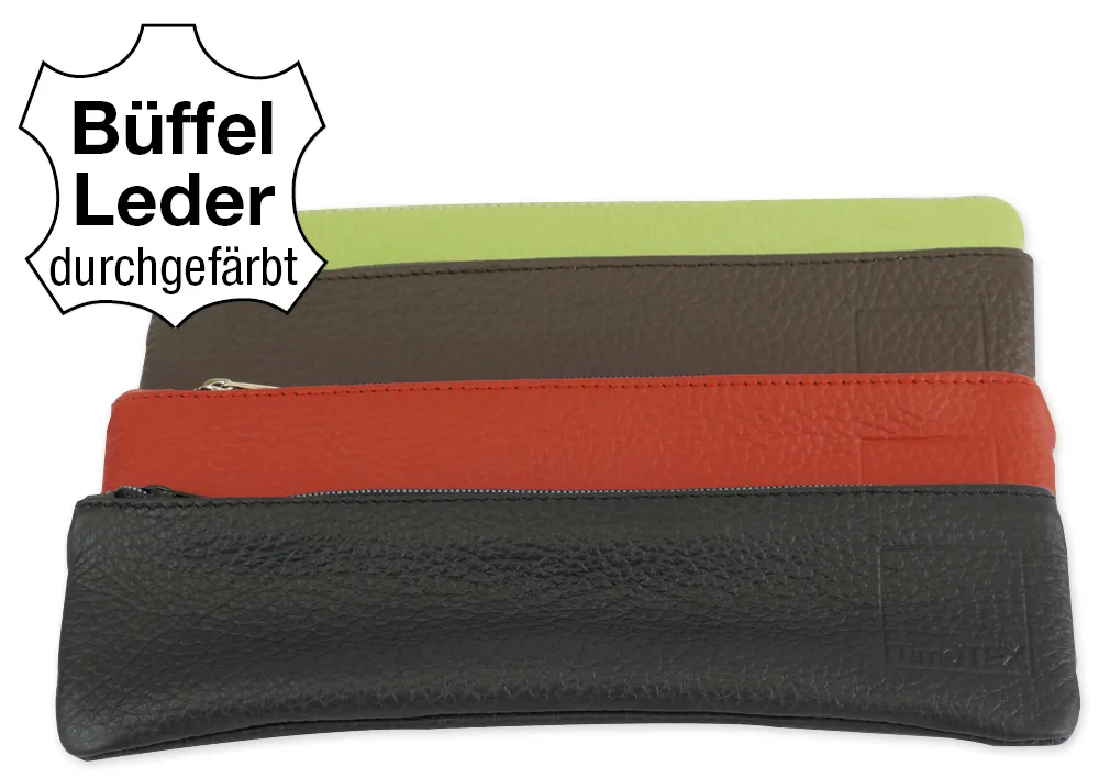Aufspann-Stiftmäppchen aus Leder, für A5 und A4 Aufspann-Stiftmäppchen aus Leder, für A5 und A4