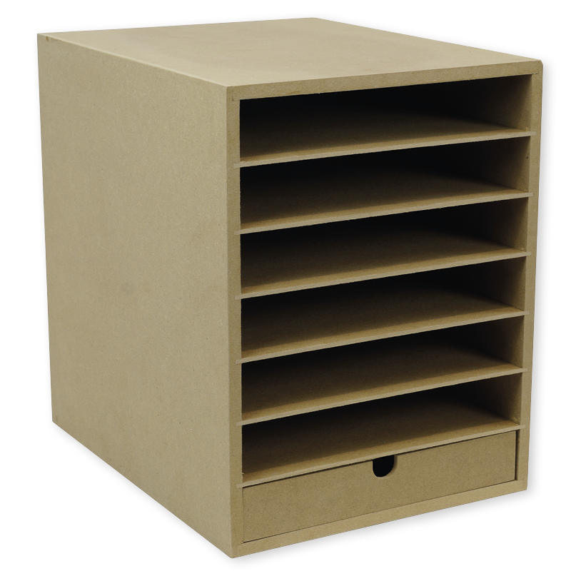 Ablagebox A4 mit 6 Fächer und 1 Schublade Ablagebox A4 mit 6 Fächer und 1 Schublade