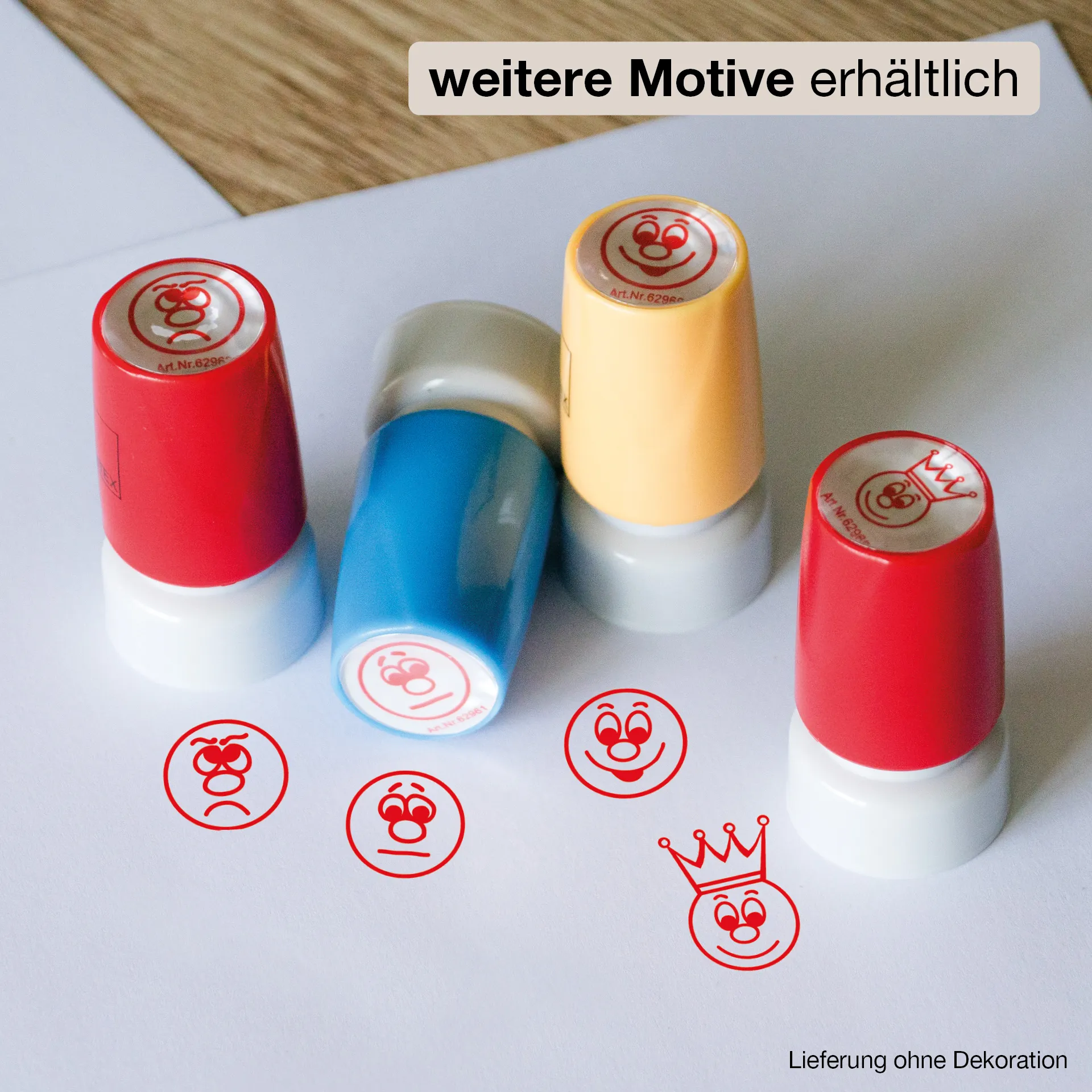 Siebdruck-Stempel "Perpetuum", "Gesicht lachend"