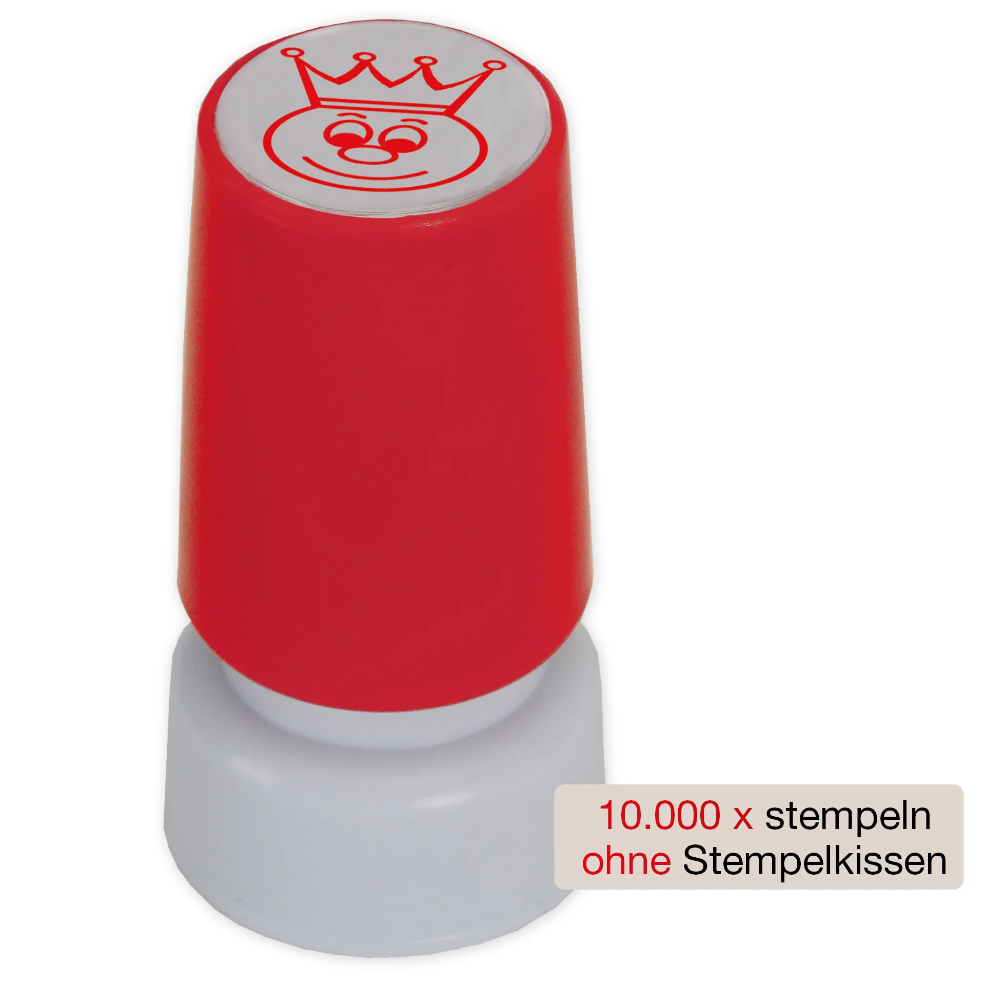 Siebdruck-Stempel "Perpetuum", "Gesicht mit Krone"