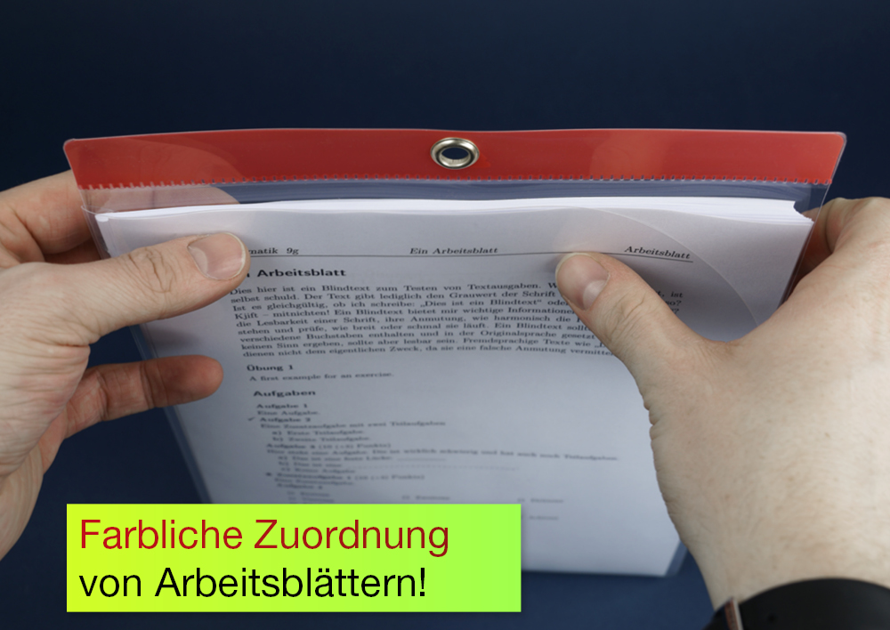 Set Einstecktaschen A4-Plus mit Farbstreifen, 5-tlg. Set Einstecktaschen A4-Plus mit Farbstreifen, 5-tlg.