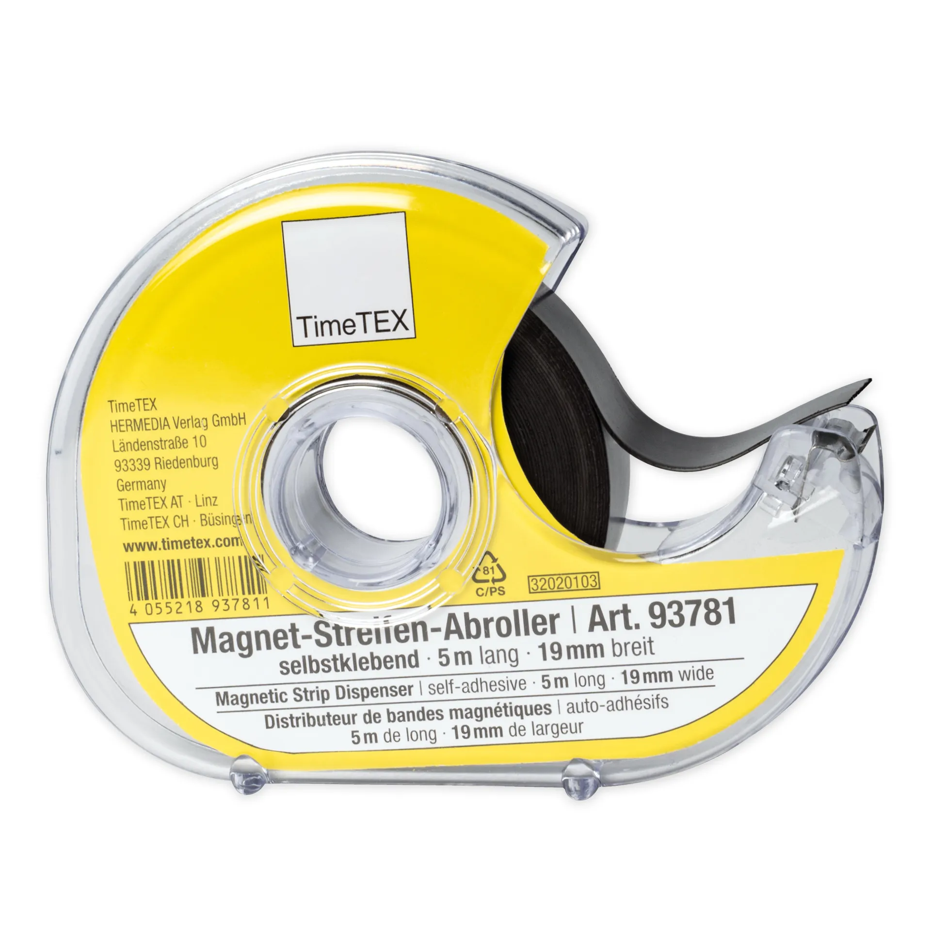 Magnet-Streifen-Abroller, selbstklebend, 19 mm, 5 m