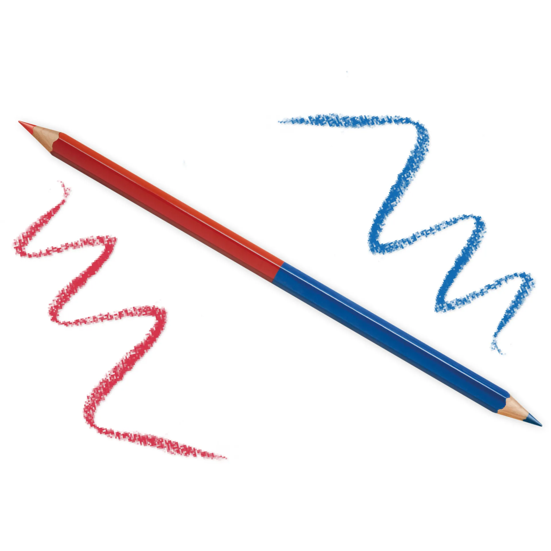 LYRA Zweifarb-Buntstift mit Doppelspitze rot/blau, 6-kant, 6,8 mm ø