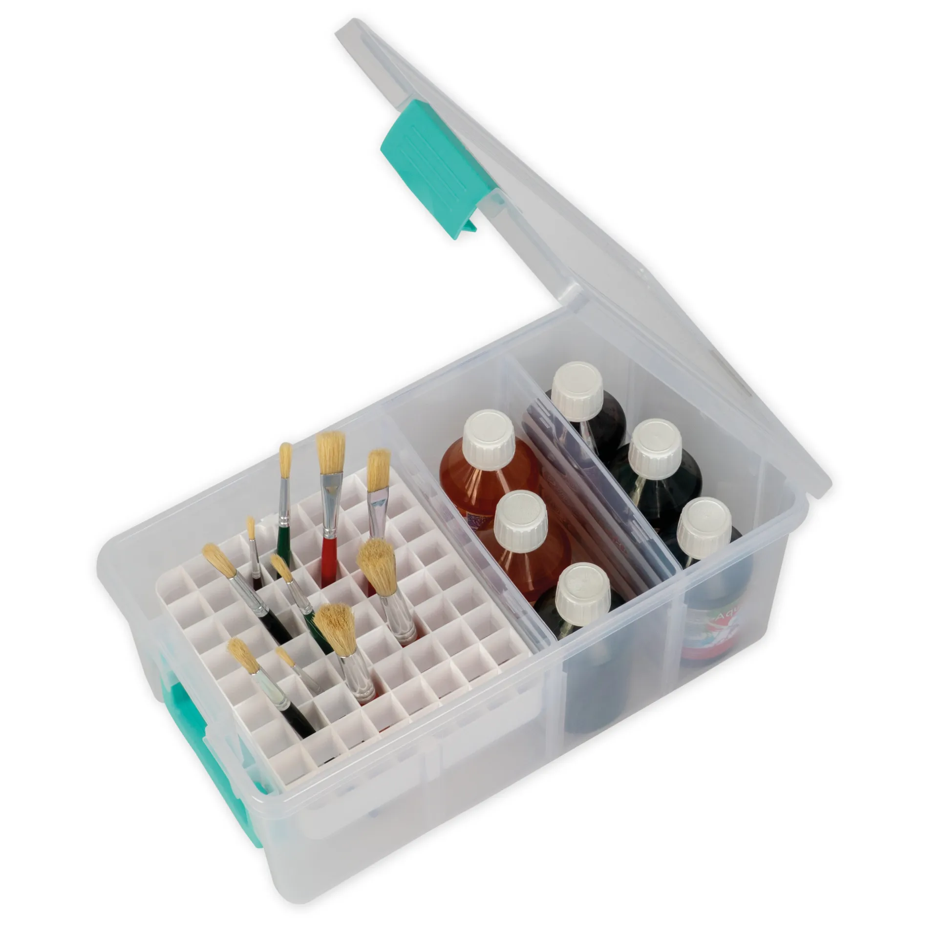 TimeTEX Klappdeckel-Box mit Stifte-Einsatz, transparent