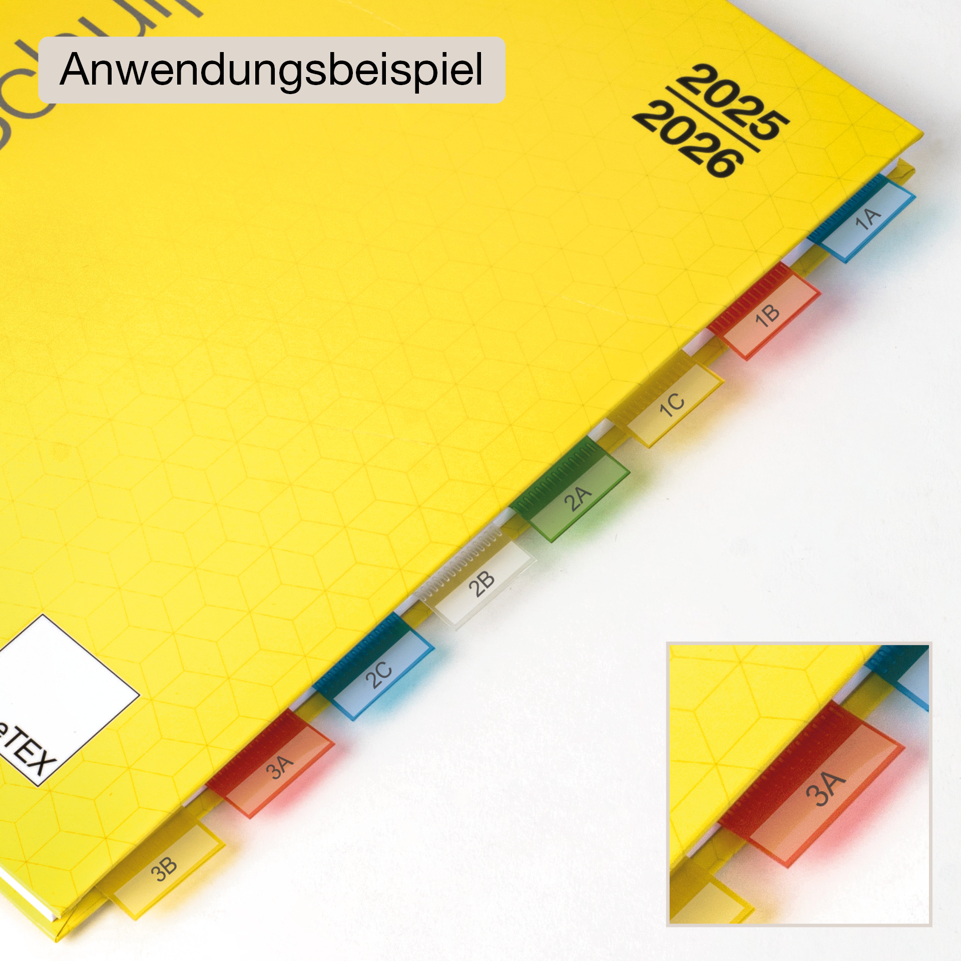 Register-Taben 12-tlg., selbstklebend, aus Kunststoff-Folie