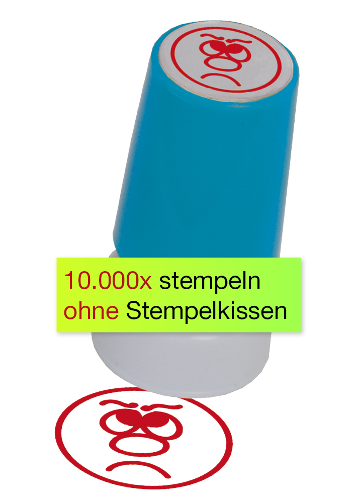 Siebdruck-Stempel "Perpetuum", "Gesicht traurig"