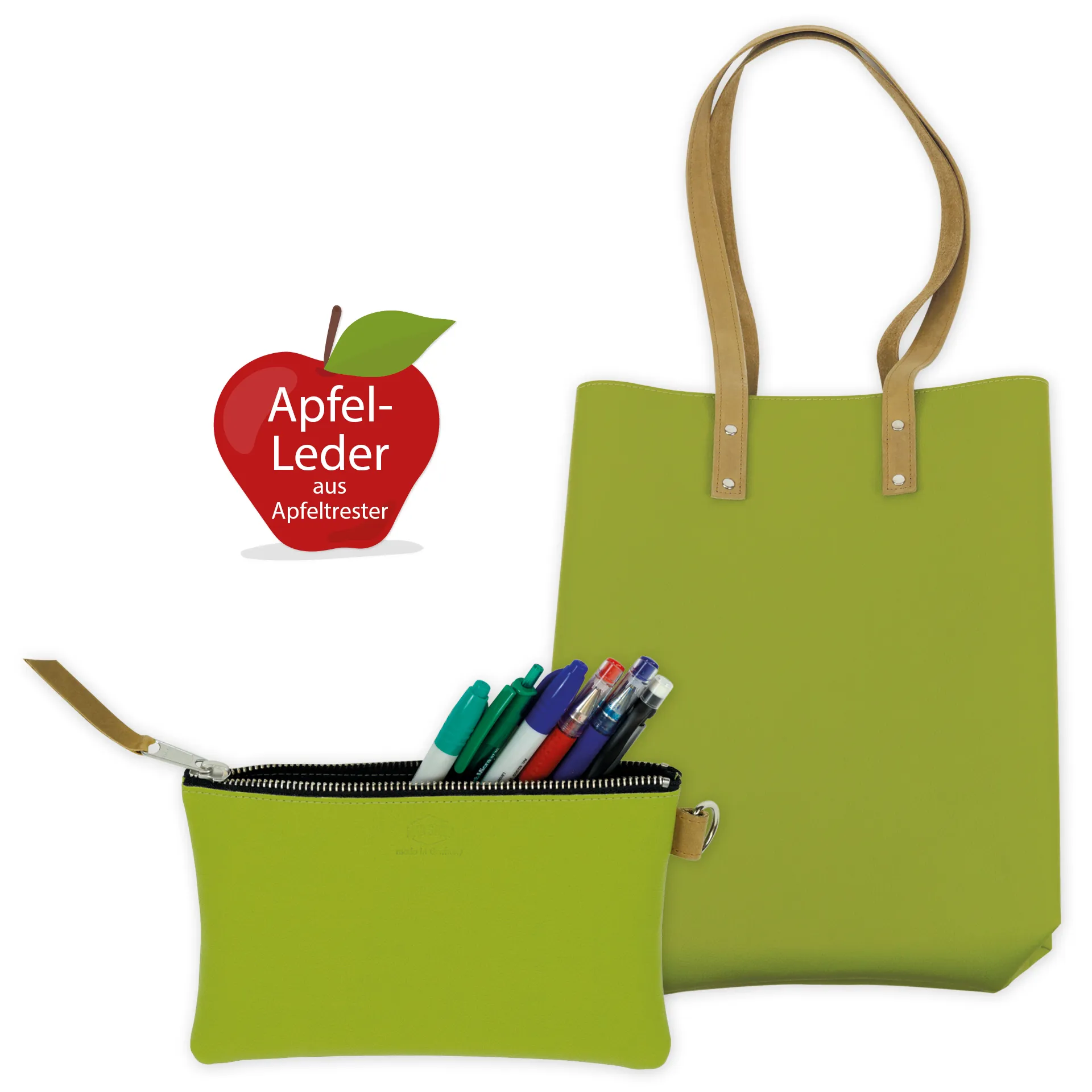 Schultertasche "Mali" aus Apfelleder Schultertasche "Mali" aus Apfelleder