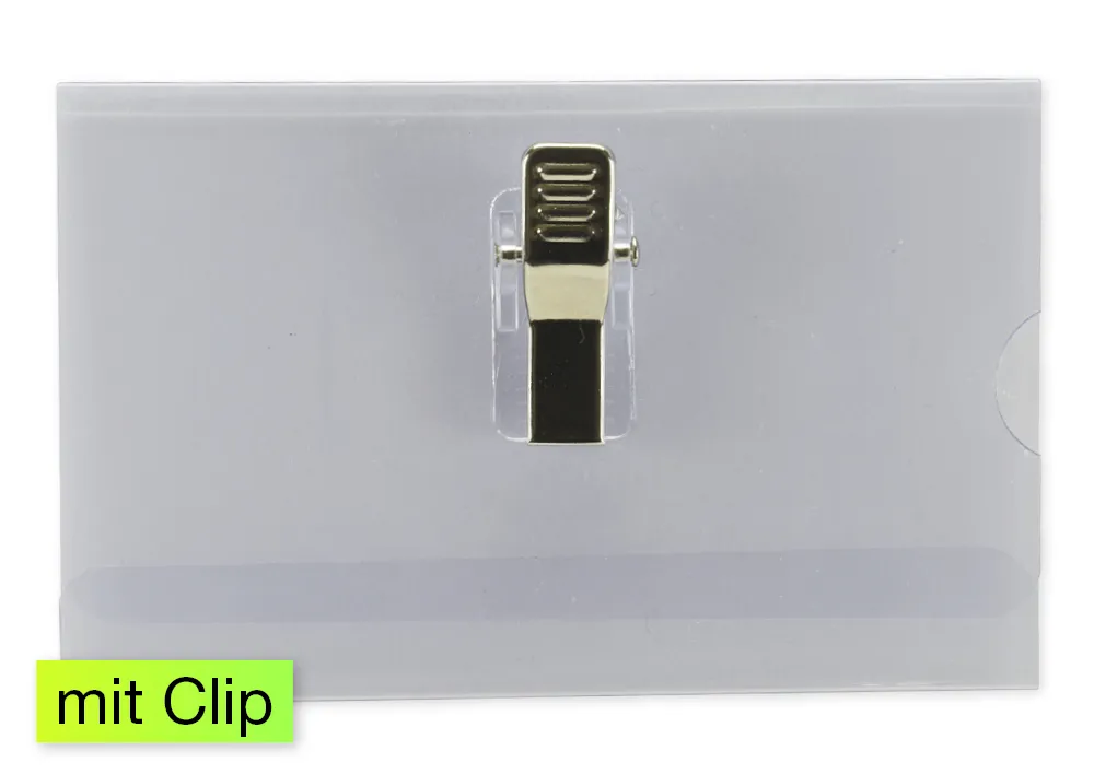 TimeTEX Set Namensschilder mit Clip, 30 Stück, ca. 90x54 mm