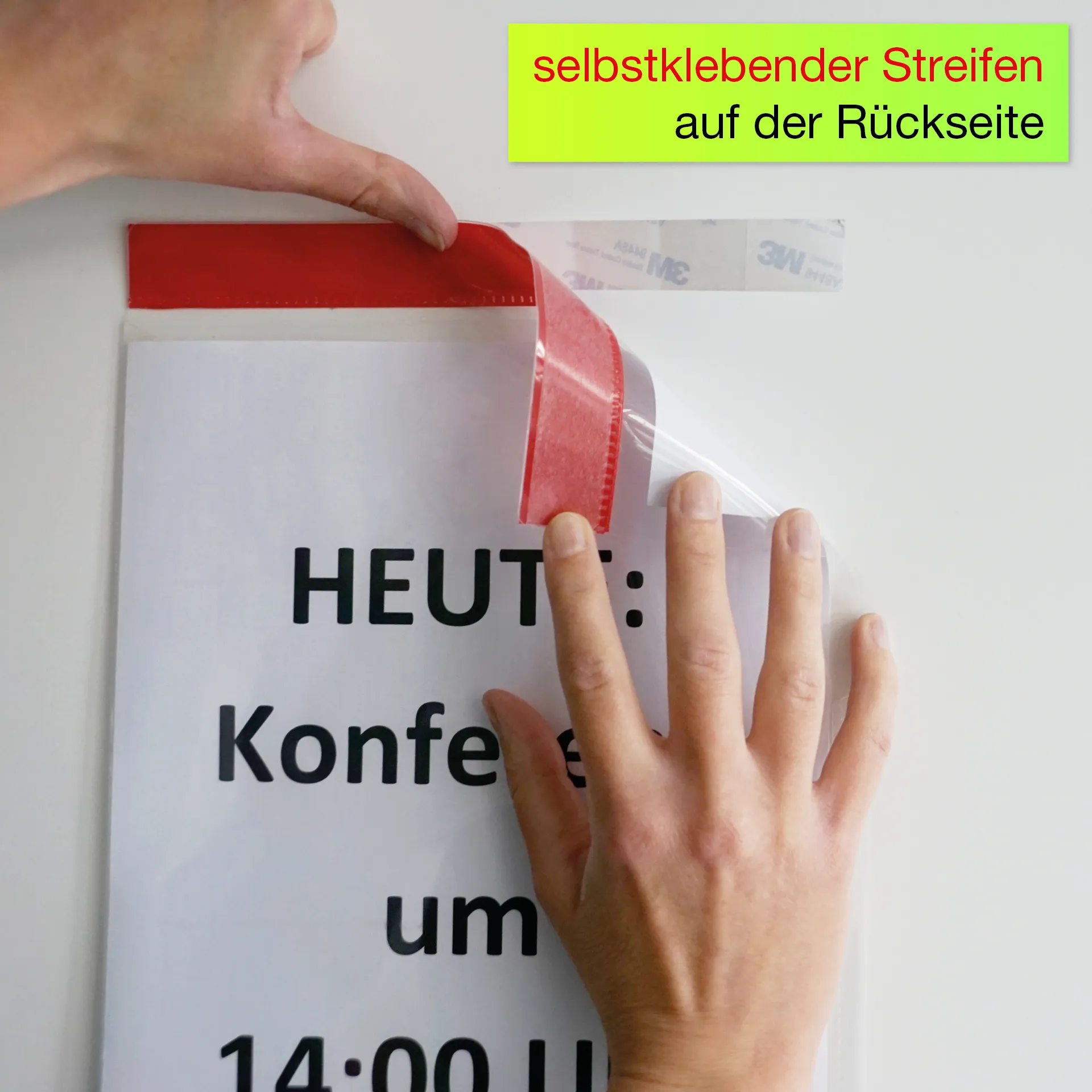 Set Einstecktaschen A4-Plus mit Farbstreifen, selbsthaftend, 5-tlg.