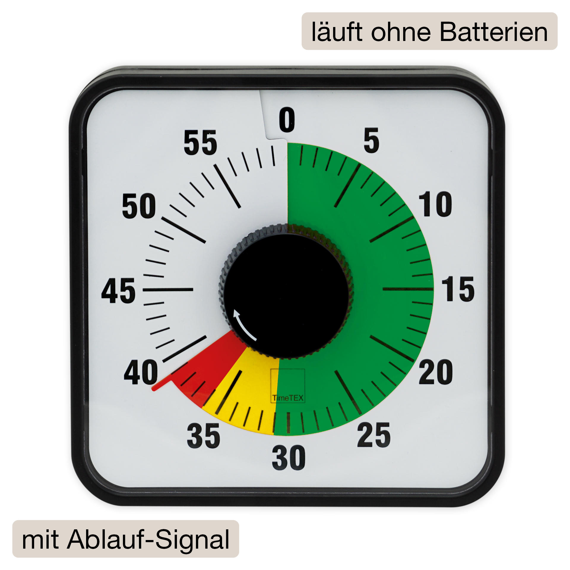 Zeitdauer-Uhr "Automatik" magnetisch, 19x19 cm, mit Ampelscheibe