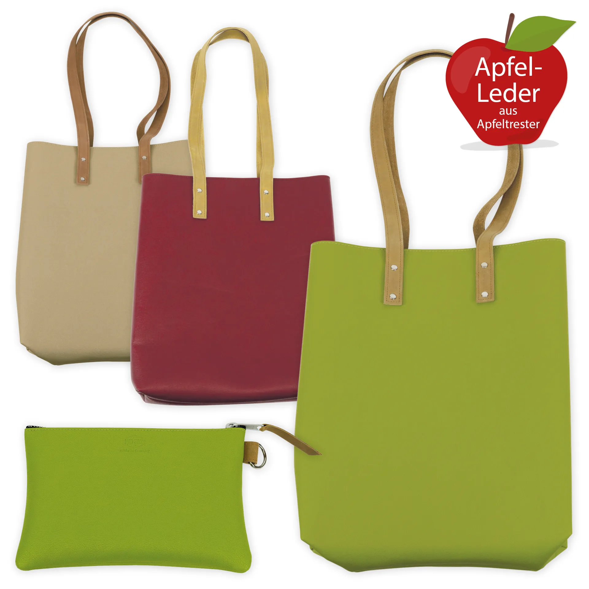 Schultertasche "Mali" aus Apfelleder