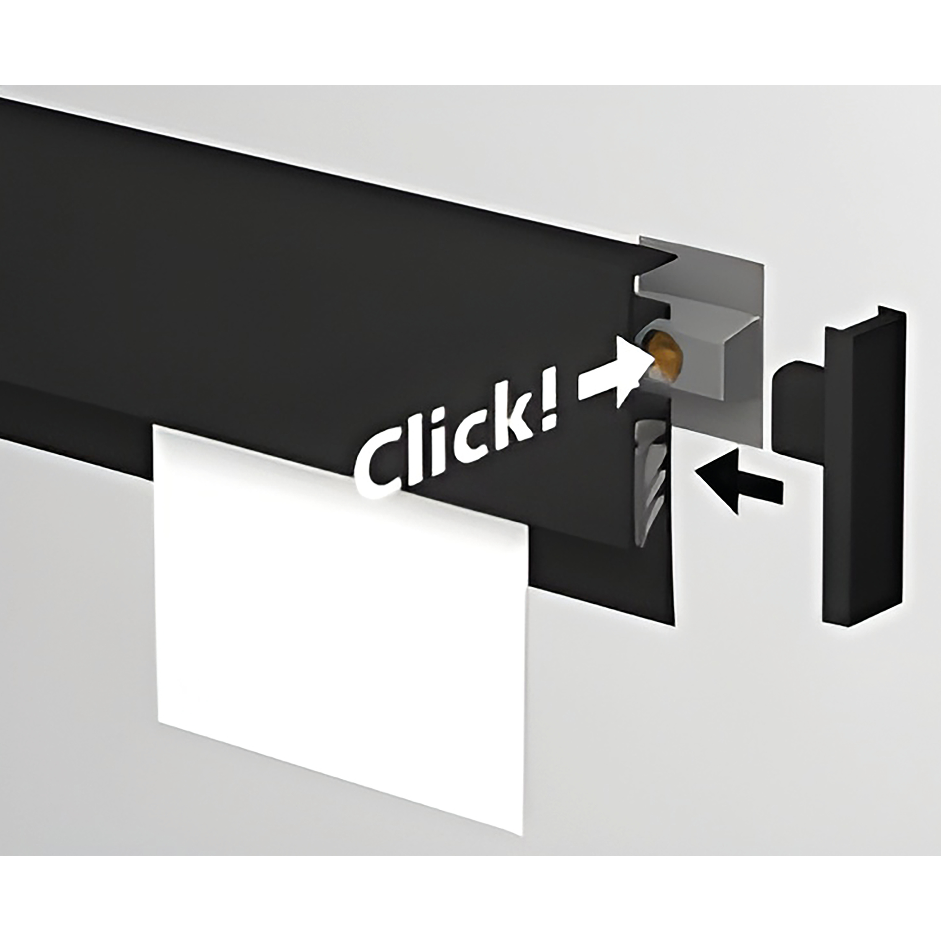 Info-Leiste mit Befestigungs-Material, 100 cm, weiß Info-Leiste mit Befestigungs-Material, 100 cm, weiß