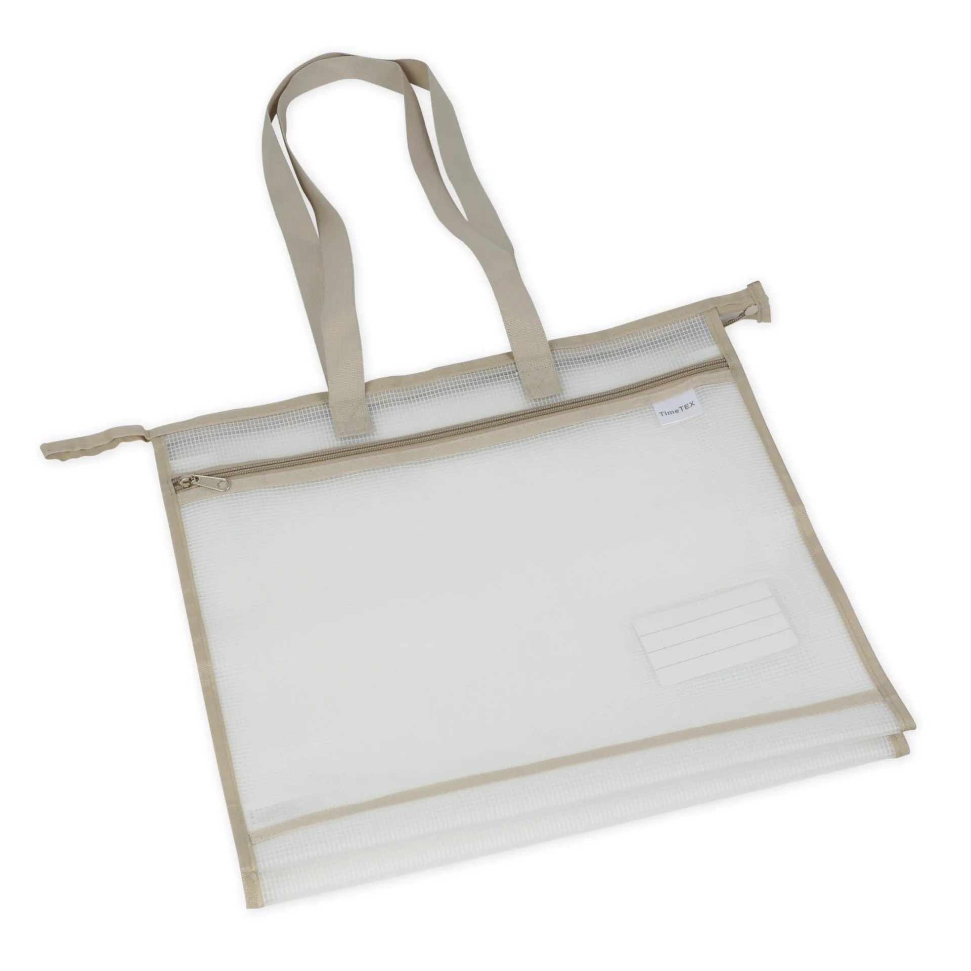 TimeTEX Material-Umhängetasche "OrgaBag", transparent/beige