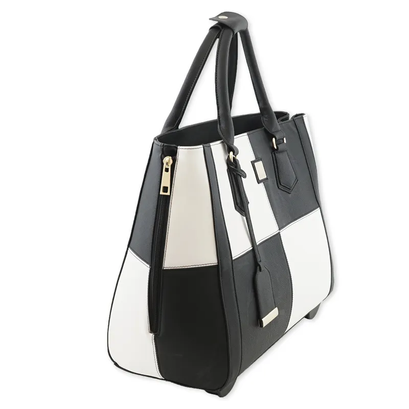 Trolley-Handtasche "Bellissima", schwarz-weiß