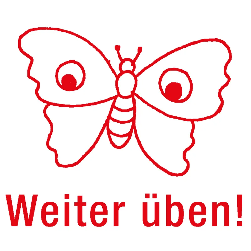 Siebdruck-Stempel "Perpetuum", Schmetterling "Weiter üben!"