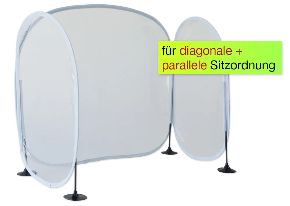 Hygiene-Schutzaufsteller Basic U-Form, 3-fache Trennwand