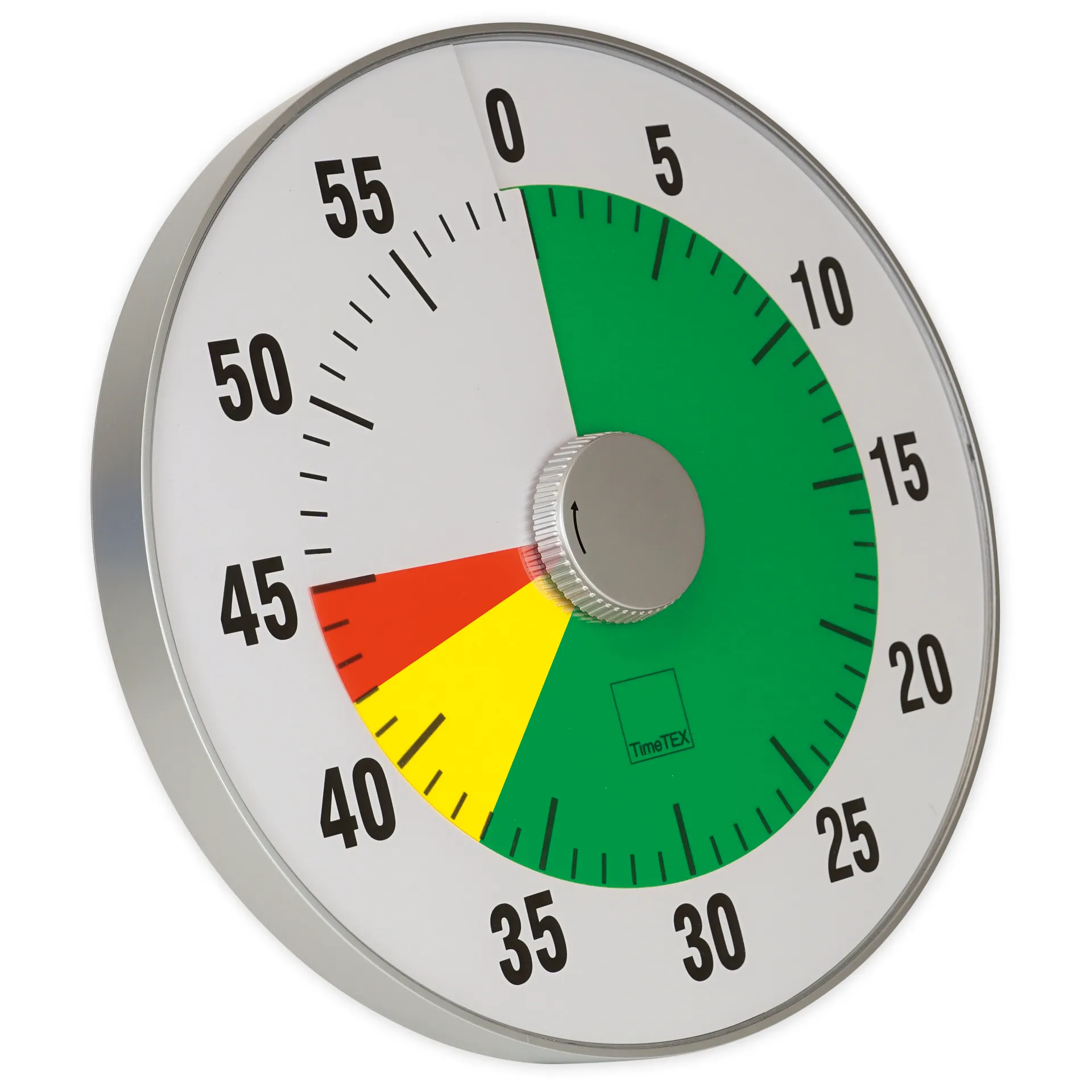 TimeTEX Zeitdauer-Uhr "lautlos" XL, 32 cm ø mit Ampelscheibe