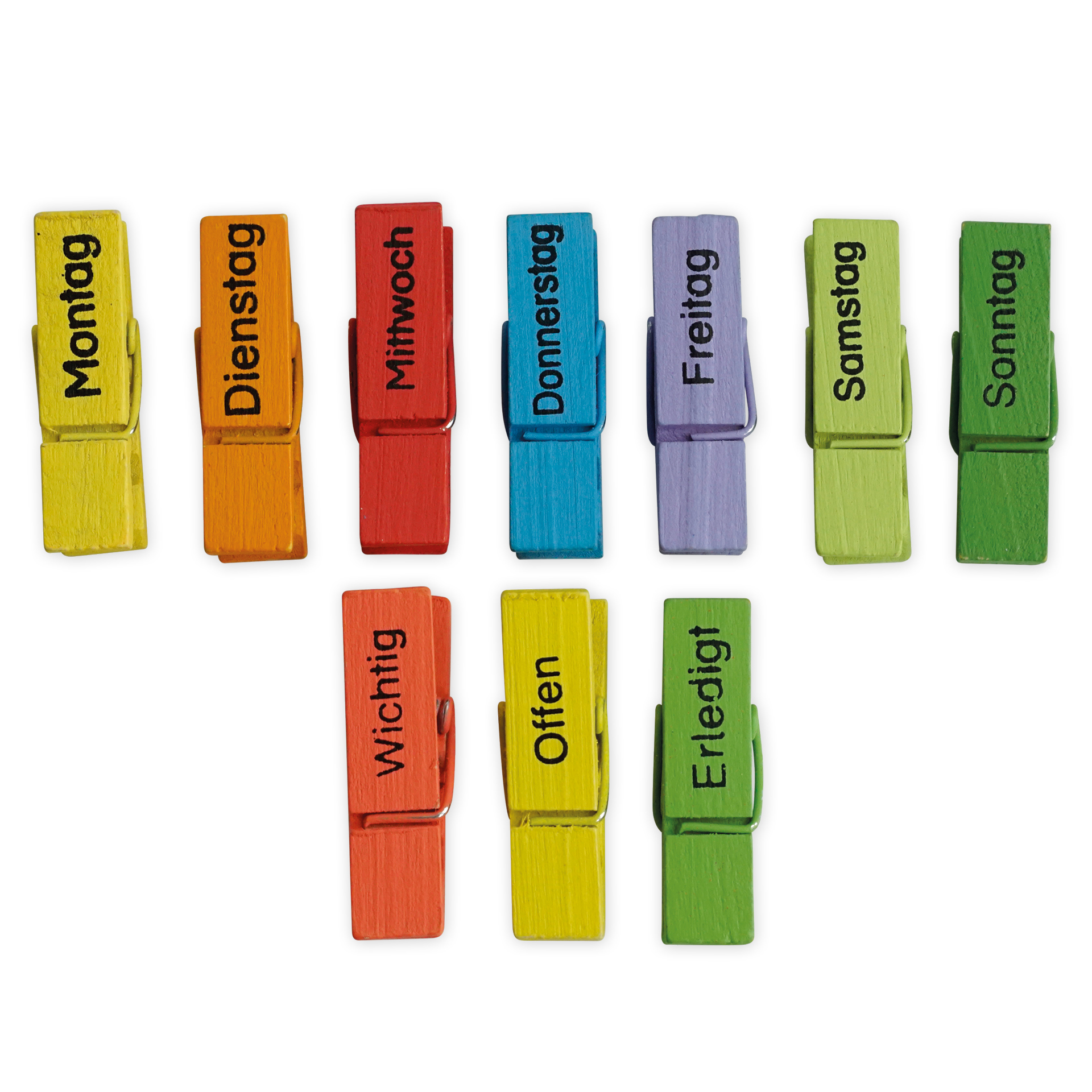 TimeTEX Wochentags-Klammern 10-tlg., farbig, mit Magnet TimeTEX Wochentags-Klammern 10-tlg., farbig, mit Magnet
