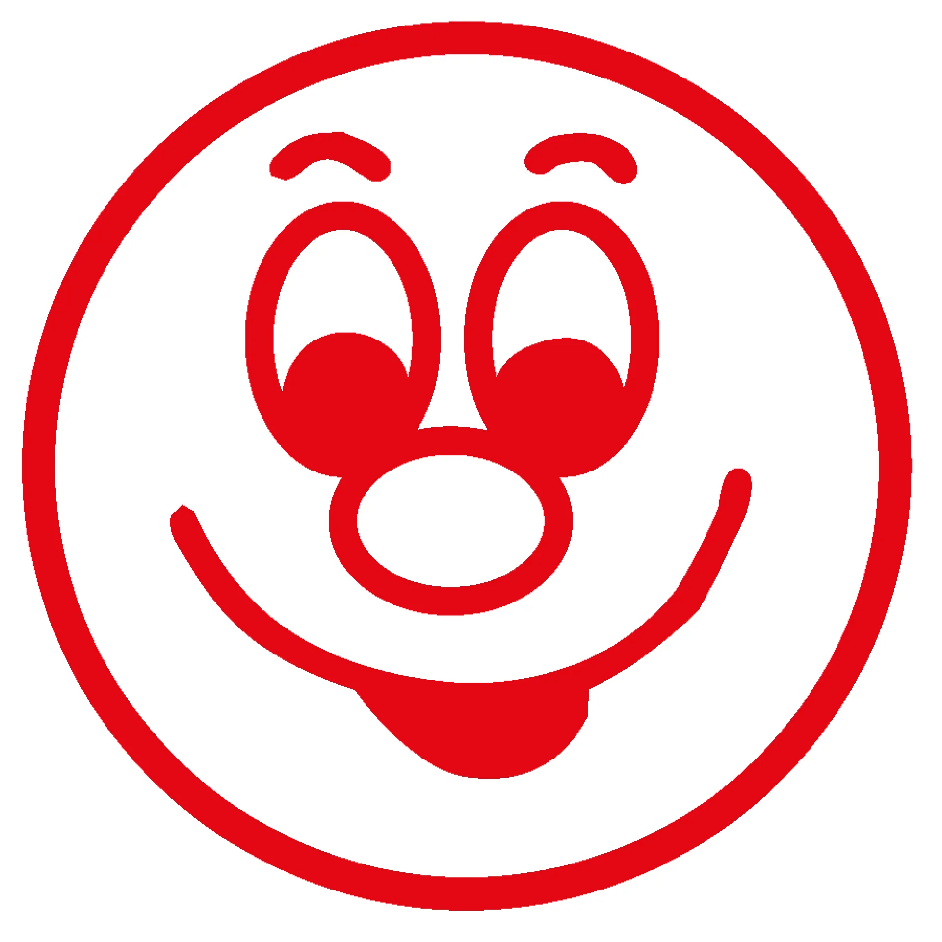 Siebdruck-Stempel "Perpetuum", "Gesicht lachend"