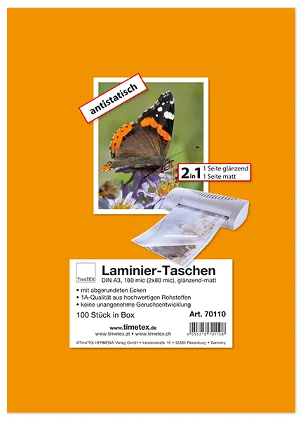 Laminiertasche A3 2x80 mic, Glanz/Matt