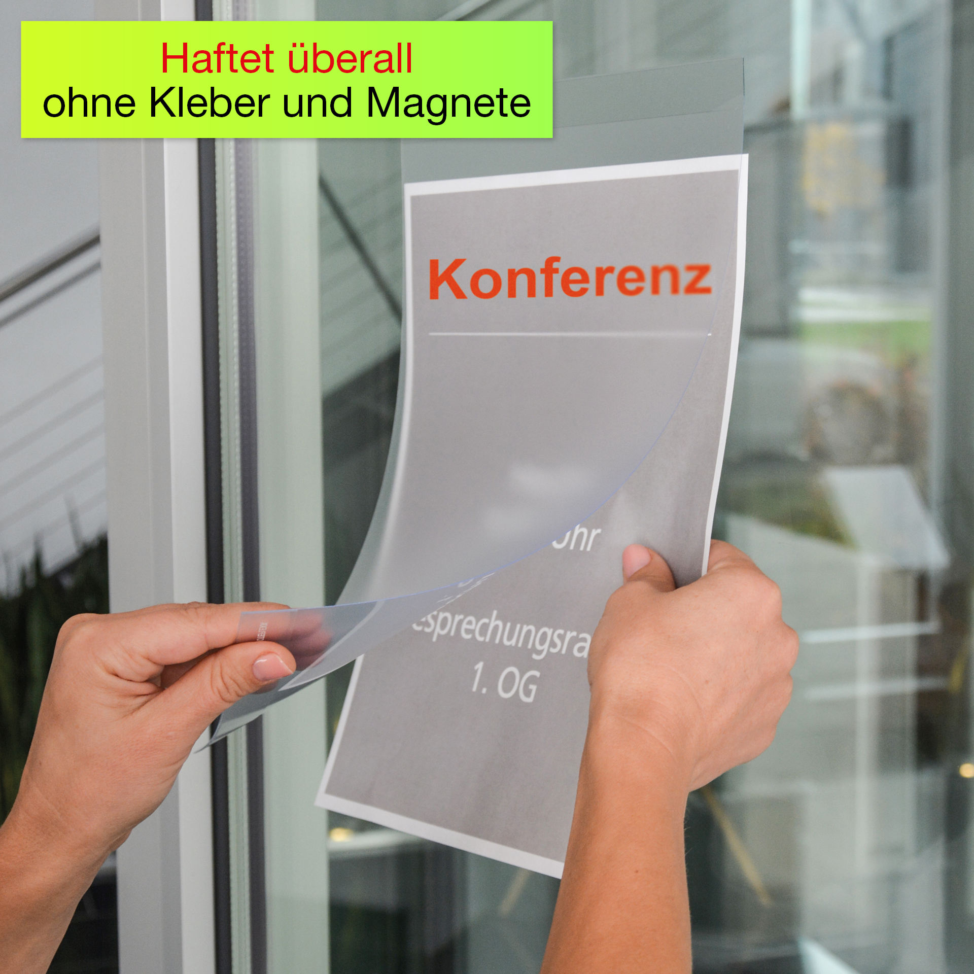 TimeTEX Aushang-Einstecktaschen A4 hochkant, selbsthaftend, 2 Stück