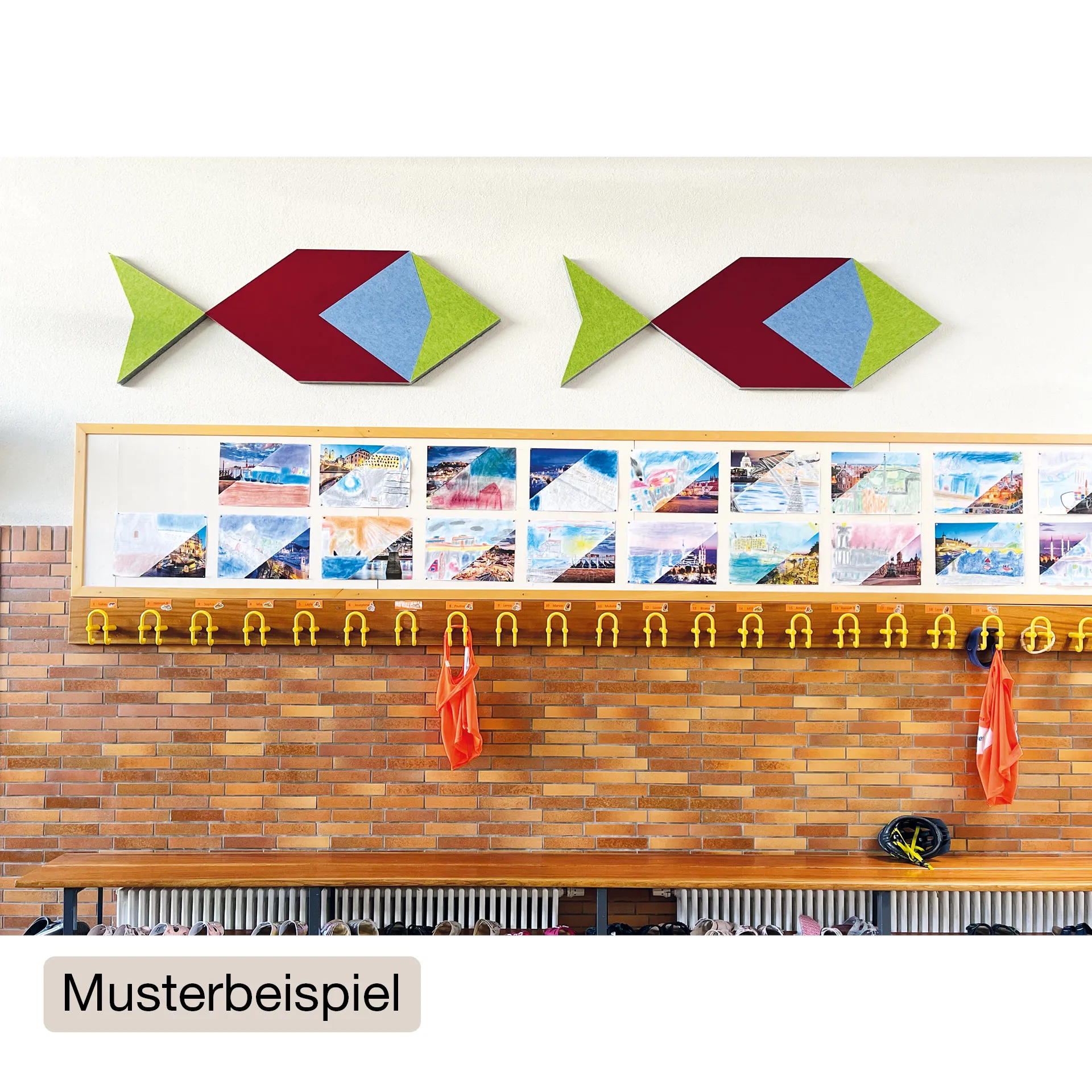 Schallabsorber Silentstar "4 Fische", 117x40 cm, 20-tlg.