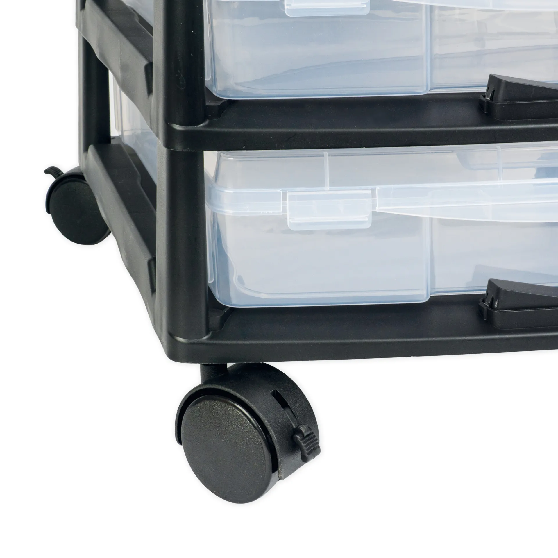 TimeTEX Schubladen-Block mit 6 Klappdeckel-Boxen und 4 Lenkrollen