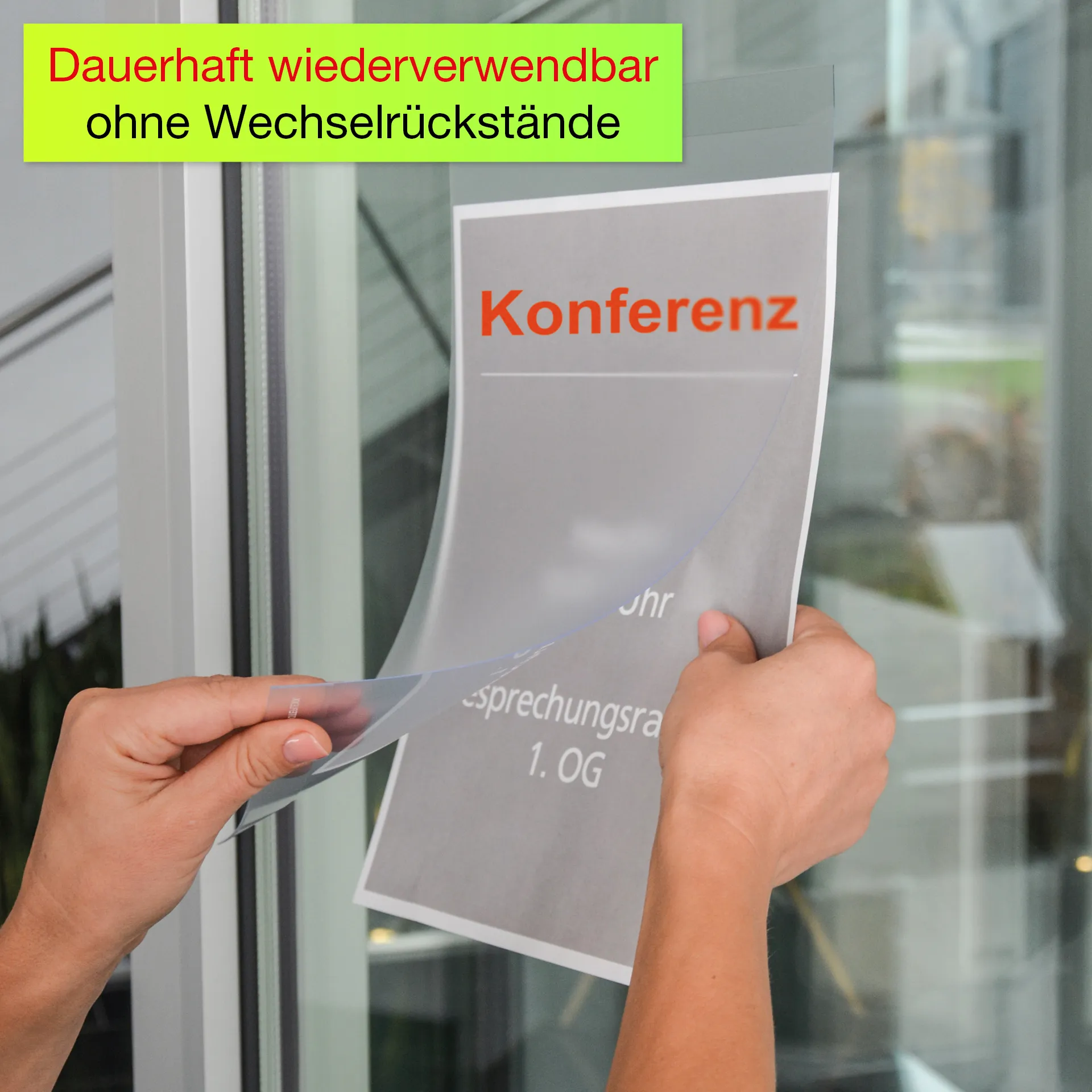 TimeTEX Aushang-Einstecktaschen A4 hochkant, selbsthaftend, 2 Stück