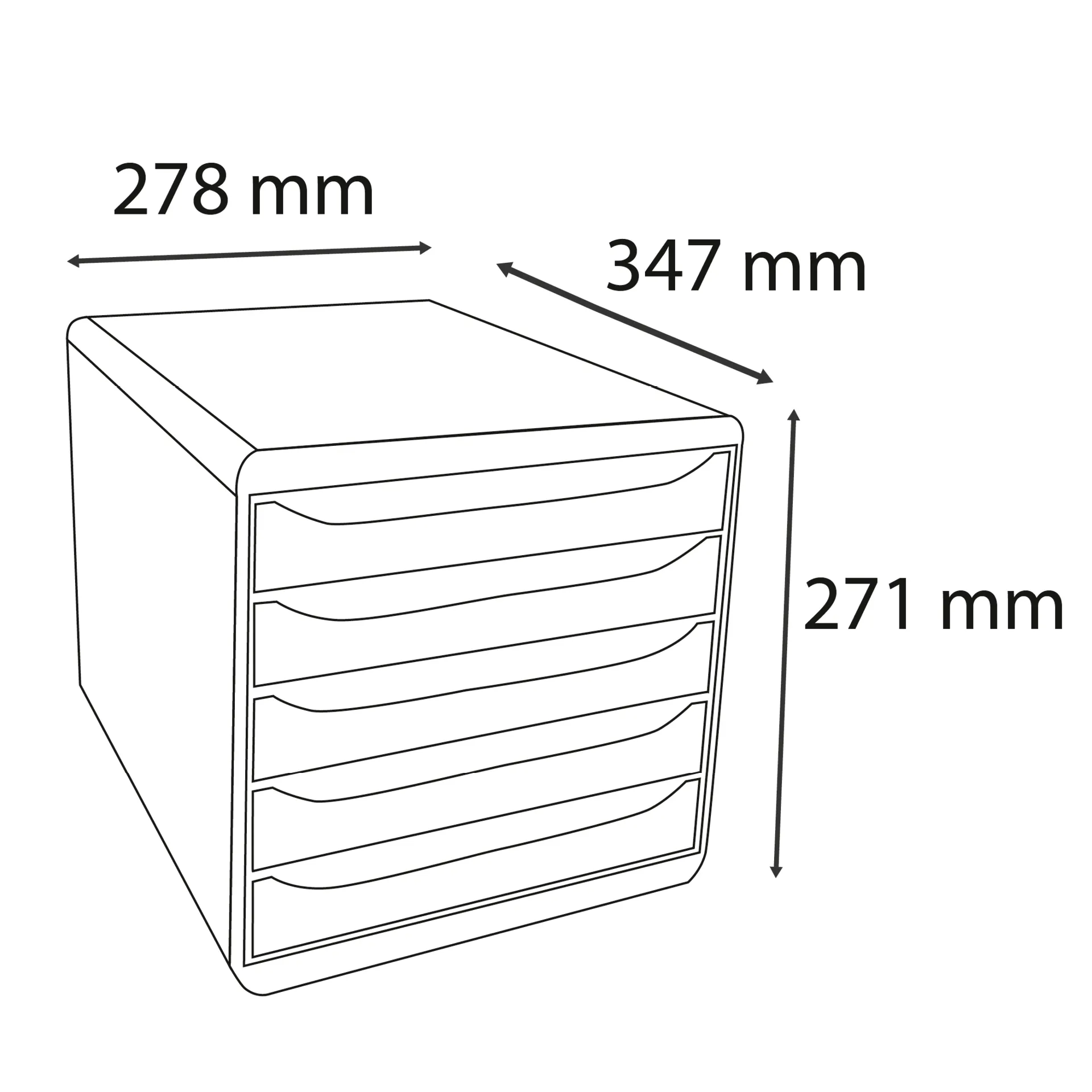 Schubladen-Box A4 "Regenbogen", Kunststoff mit 5 Schüben Schubladen-Box A4 "Regenbogen", Kunststoff mit 5 Schüben