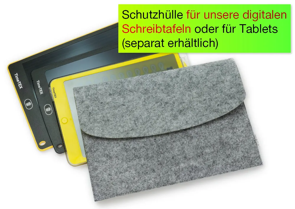 TimeTEX Tablet-Hülle aus Filz mit Einstecktasche, 30x20 cm