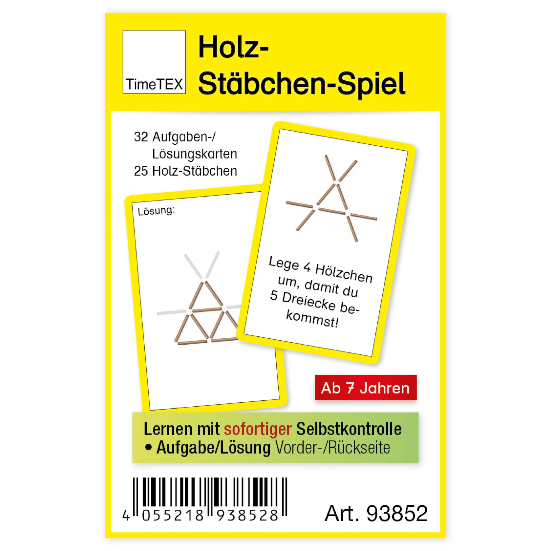 Holz-Stäbchen-Spiel im Etui